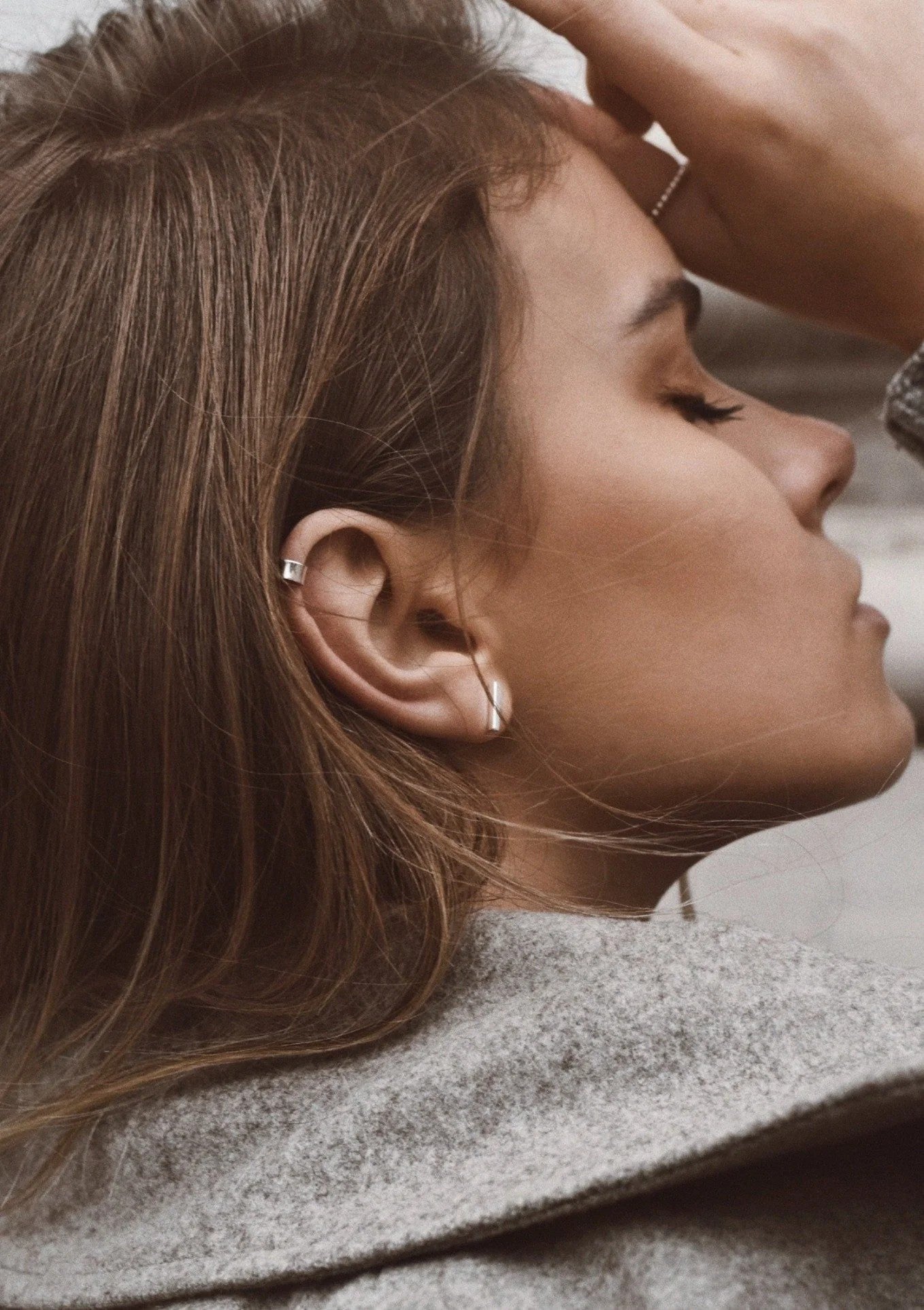 Flat Upper Ear Cuff - Silver