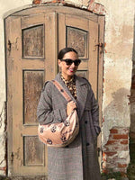 Hobo Bag - Brown Leopard Tulips