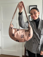 Hobo Bag - Brown Leopard Tulips