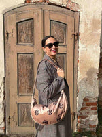 Hobo Bag - Brown Leopard Tulips