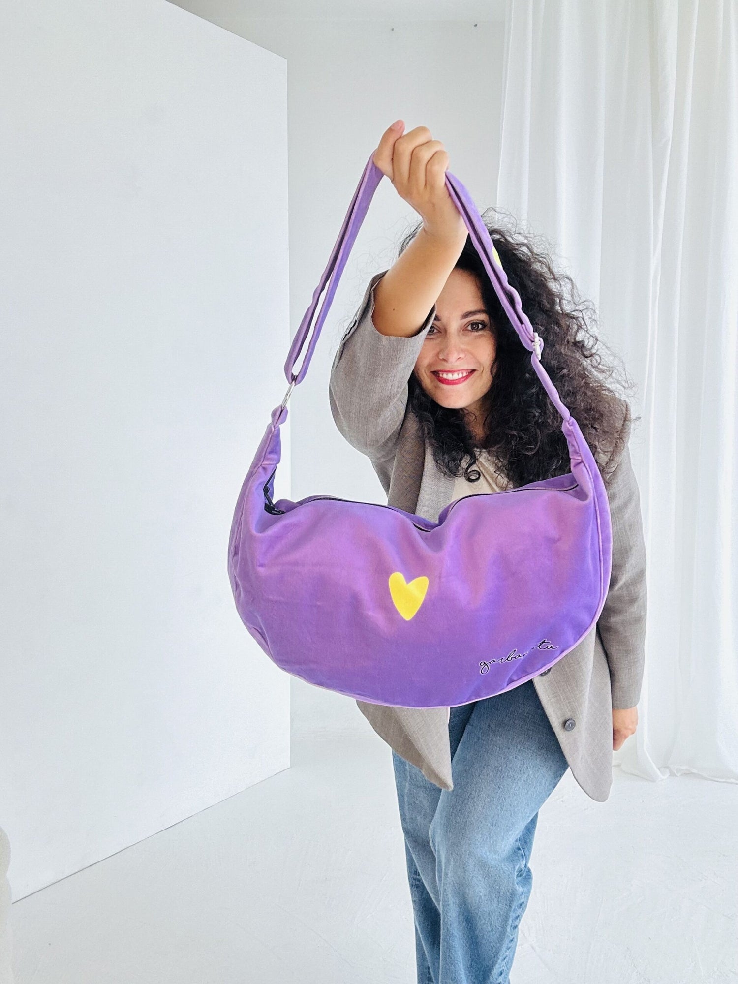 Hobo Bag Heart - Purple
