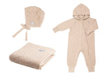 HAPPINESS Gift Set For Baby - Blanket, Romper and Bonnet