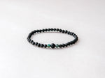 Lava Bracelet with 4mm Onyx and Turquoise for Men