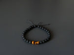 Lava Stone Bracelet with Amber and Tiger Eye