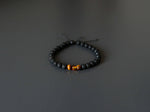 Lava Stone Bracelet with Amber and Tiger Eye