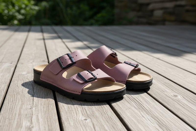 Meeliku Womens Leather Sandals – Dust Pink