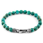 Nachi Silver and Stone Beaded Bracelet - Blue Turquoise