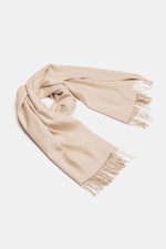 Natural Baby Alpaca Maxi-Scarf with Fringes