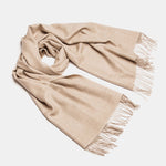 Natural Baby Alpaca Maxi-Scarf with Fringes