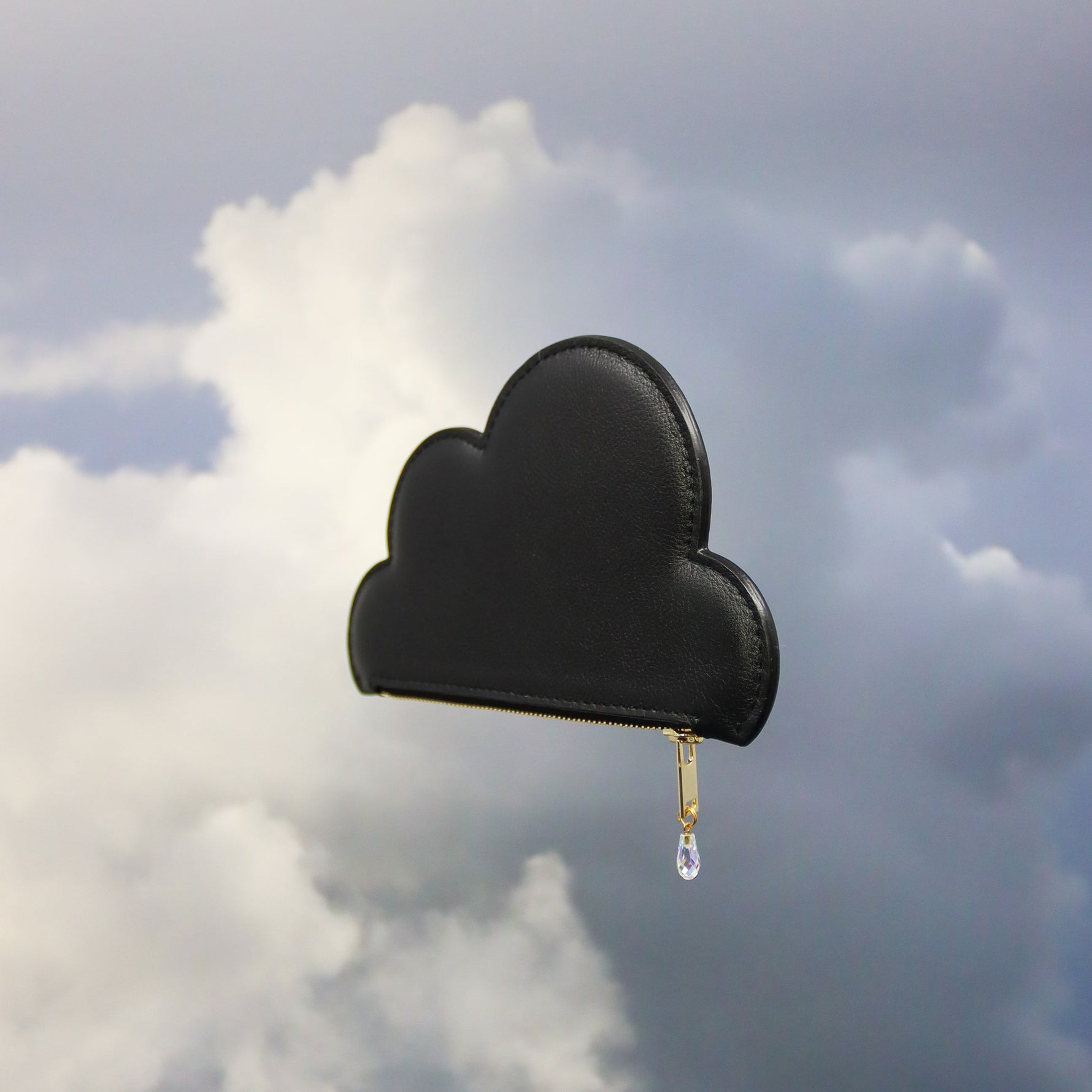 Leather Cloud Purse - Black