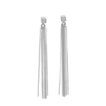 Solid C-Tassel Earrings - Rose Gold and Silver