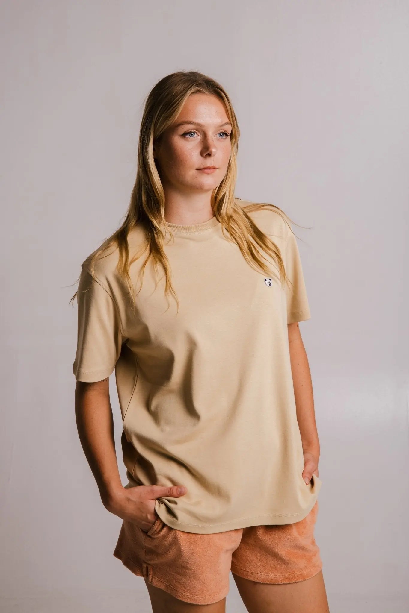 Panda Heavy T-shirt - Light Brown