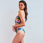 Tan Through 2 in 1 Bikini Set Bandeau & Seashell - Electric Palm