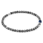 Walter Silver and Stone SKINNY Bracelet - Grey Jasper and Blue Sodalite